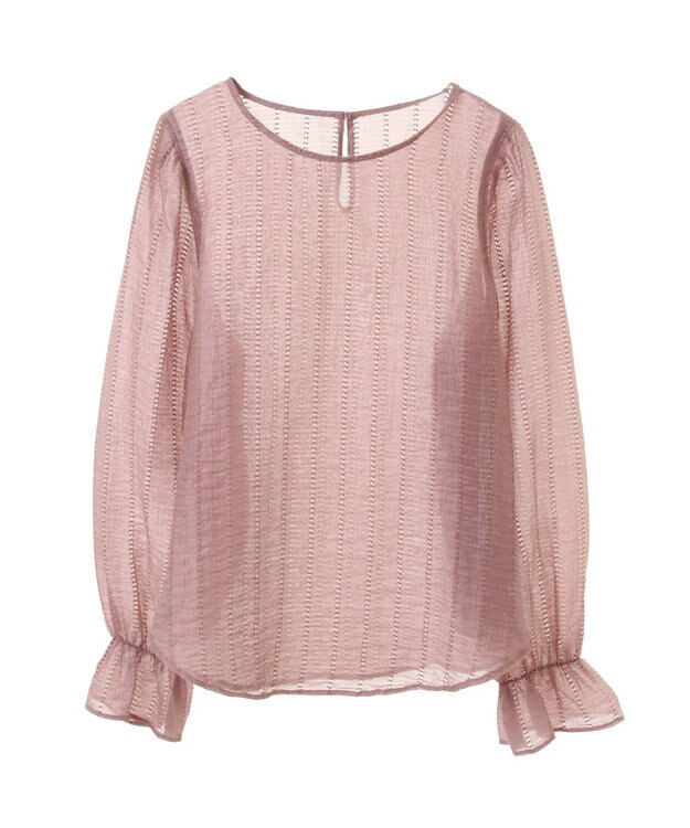 earth music&ecology キャンディースリーブシアーブラウス Dark Pink
