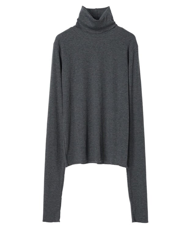 earth music&ecology ＴＲウールブレンドタートルネックプルオーバー Dark Gray
