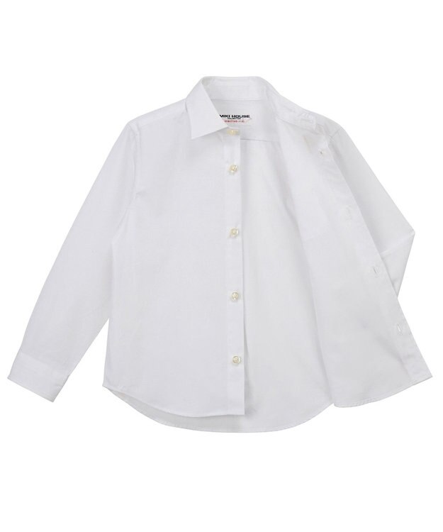 MIKI HOUSE HOT BISCUITS 【110-130cm】ブロード素材の長袖シャツ 白