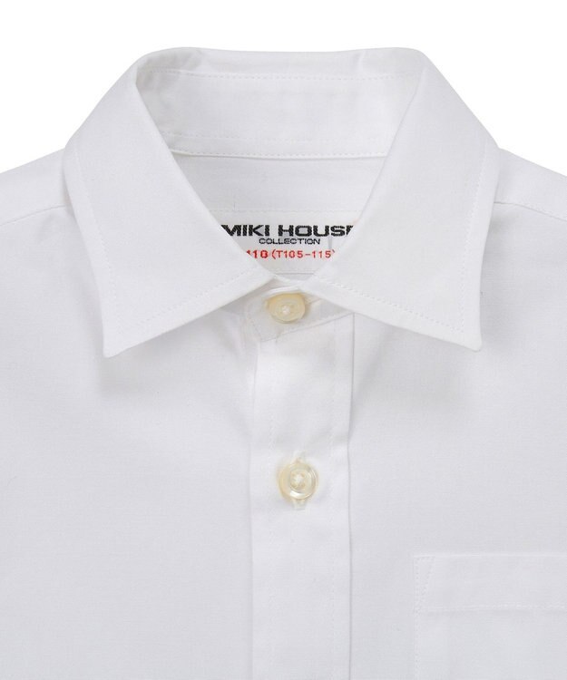 MIKI HOUSE HOT BISCUITS 【110-130cm】ブロード素材の長袖シャツ 白