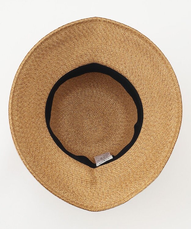 MOONBAT 【洗える】FURLA(フルラ)  ロゴ刺繍リボン 天然ハット グレー