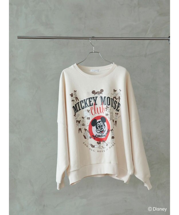 Green Parks ミッキーマウス・クラブ／アート裏起毛プルオーバー Light Beige