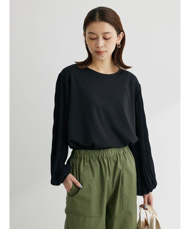 Green Parks マジョリカプリーツプルオーバー Black