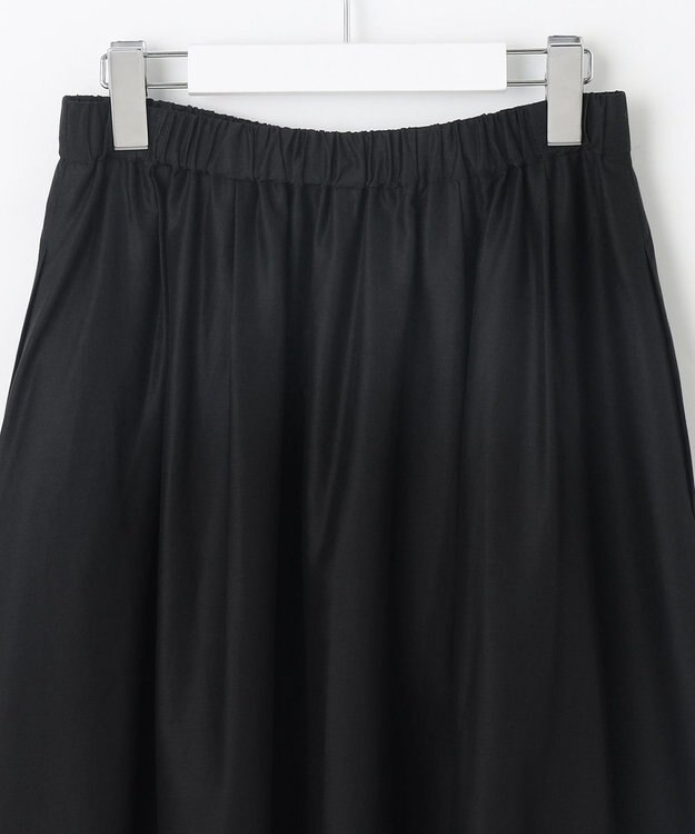 自由区 L 【カタログ掲載・接触冷感・洗える】エンブロイダリーローンティアード スカート ブラック