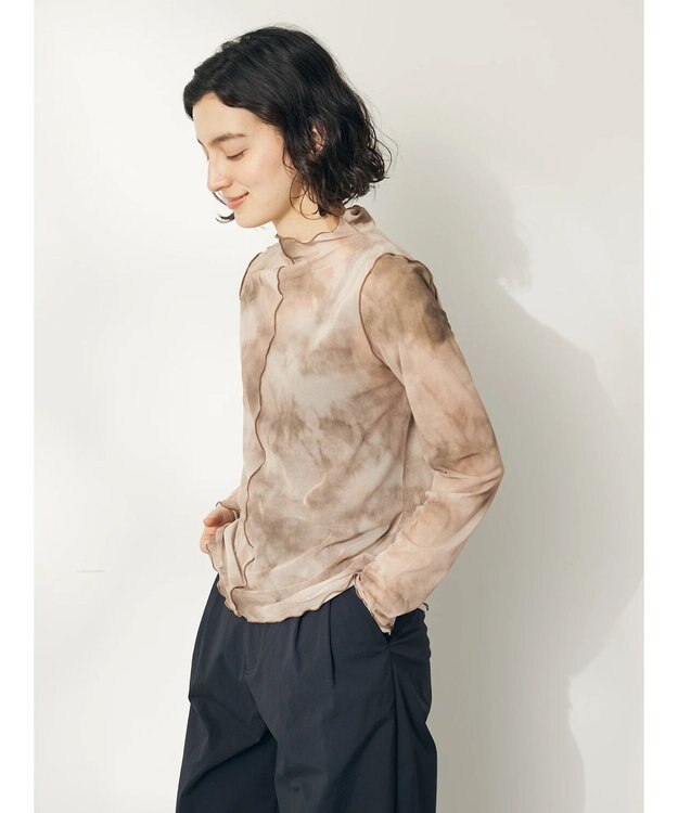 CRAFT STANDARD BOUTIQUE タイダイメッシュボトルネックインナー Mocha