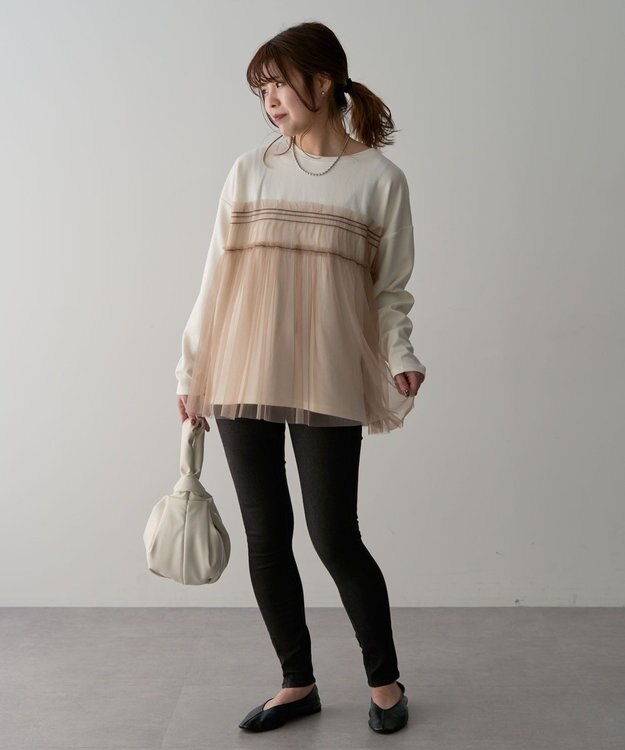 Green Parks ・ＥＬＥＮＣＡＲＥ　ＤＵＥ　チュールレイヤープルオーバ Off White