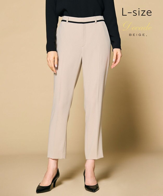 BEIGE， 【洗える・L-size】CINDY / クロップドパンツ Sand × Black