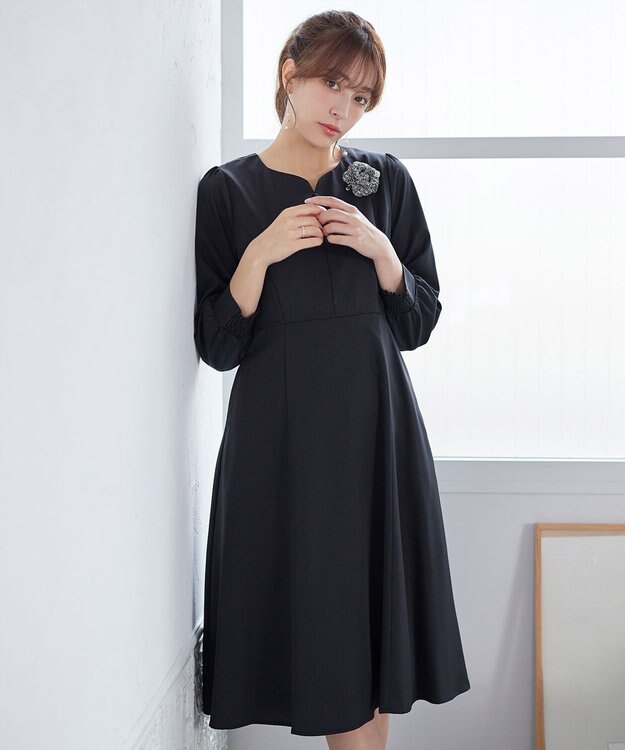 Tiaclasse フラワーツイードコサージュ グレー