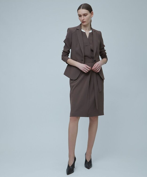 BEIGE， CINDY / Vネックワンピース Mocha×Ecru