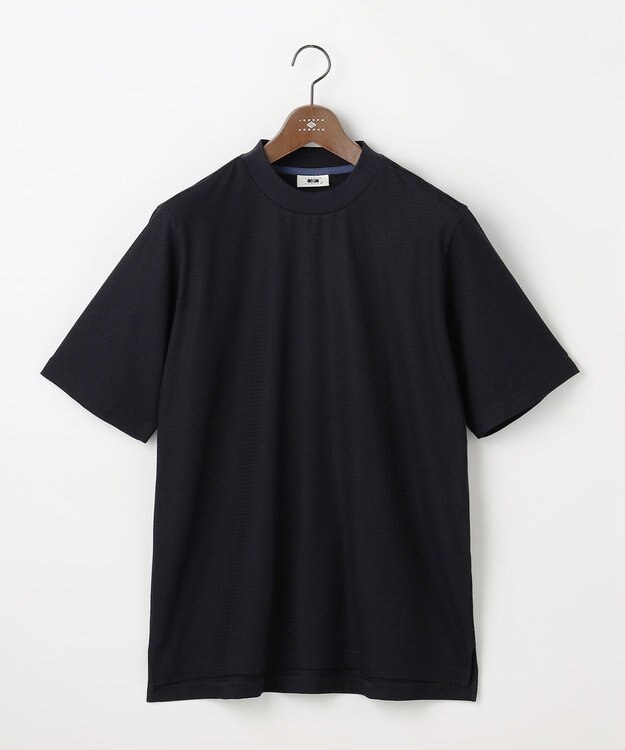 JOSEPH ABBOUD 【オリジナルジャージ生地/サラリ清涼/上質感】コンパクトブロックリンクス ドレス Ｔシャツ ネイビー系