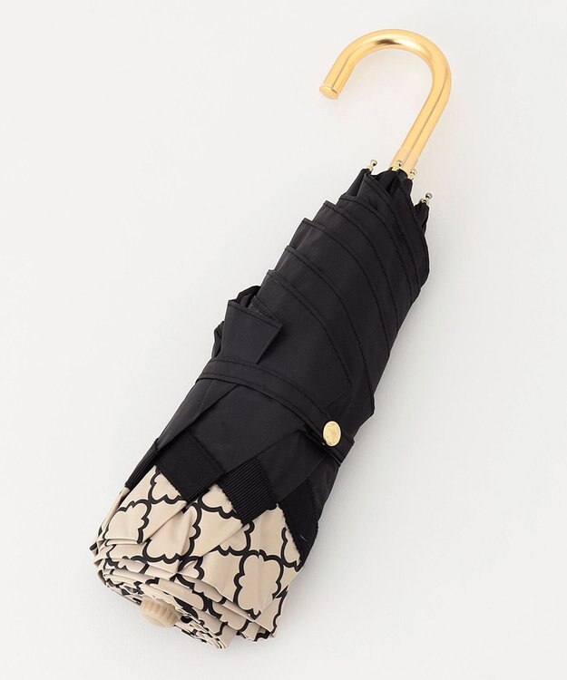 TOCCA 【晴雨兼用】【UVカット99.9%以上・遮光率99.9%・防水・ミニバッグ傘袋付き】CHECKER  CLOVER UMBRELLA 折り畳み傘 ベージュ系