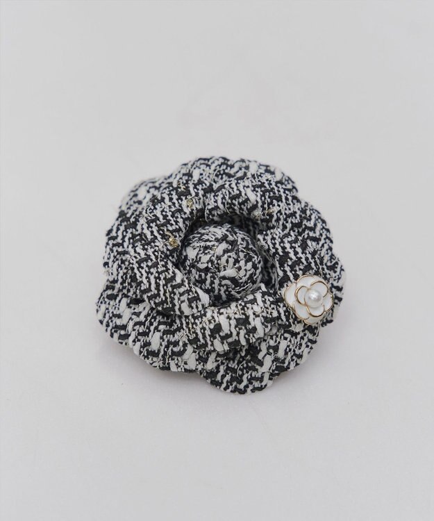 Tiaclasse フラワーツイードコサージュ グレー