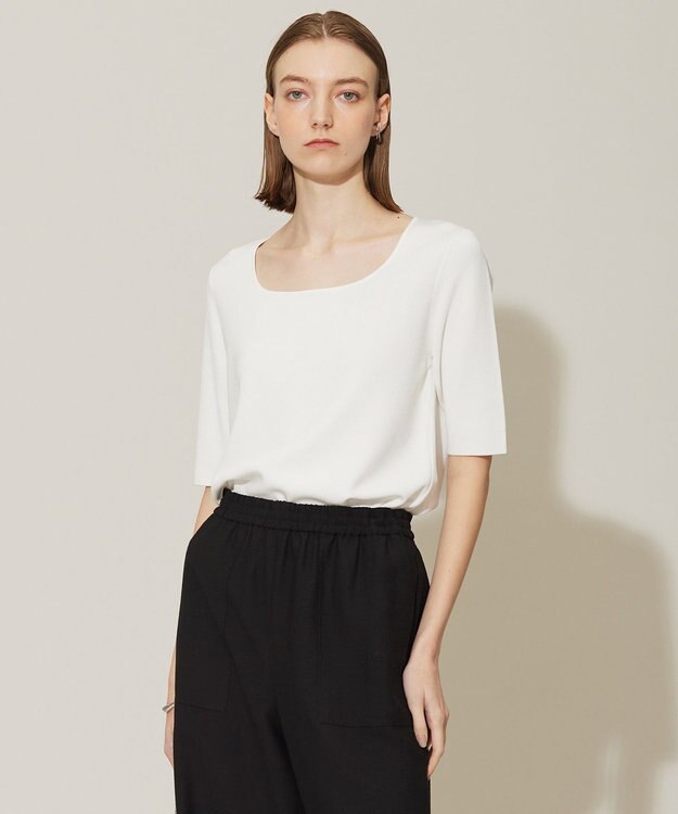 ICB 【洗える】シルクヴィスコースハイゲージ プルオーバー オフ系