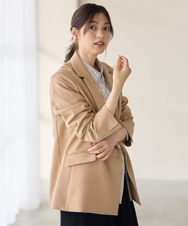 ANY L ウーリッシュＷブレストジャケット キャメル