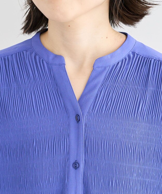 Green Parks マジョリカプリーツスキッパーブラウス Purple