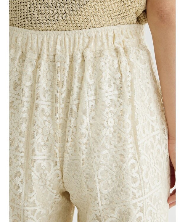 Green Parks 格子柄レースパンツ Light Beige