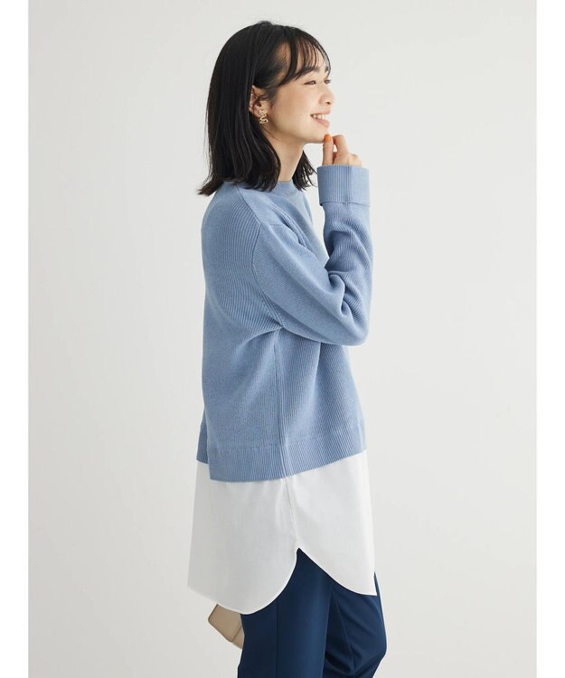 Green Parks ニットドッキングチュニック Blue