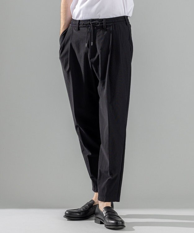 JOSEPH HOMME 新素材【抜群の通気性/360度ストレッチ】エアトールストレッチ ドロスト付ワイドテーパードパンツ/ ORIGIN CONVERTIBLE ブラック系