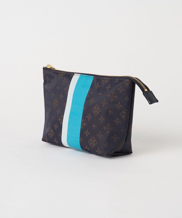 russet ラインプリントポーチ M(Z-226) Purple/BR