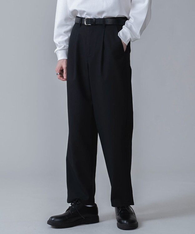 WEGO TRベルト付きスラックス ブラック