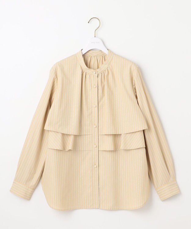 ANY SIS L 【洗える】ラッフルレイヤード ブラウス イエロー系
