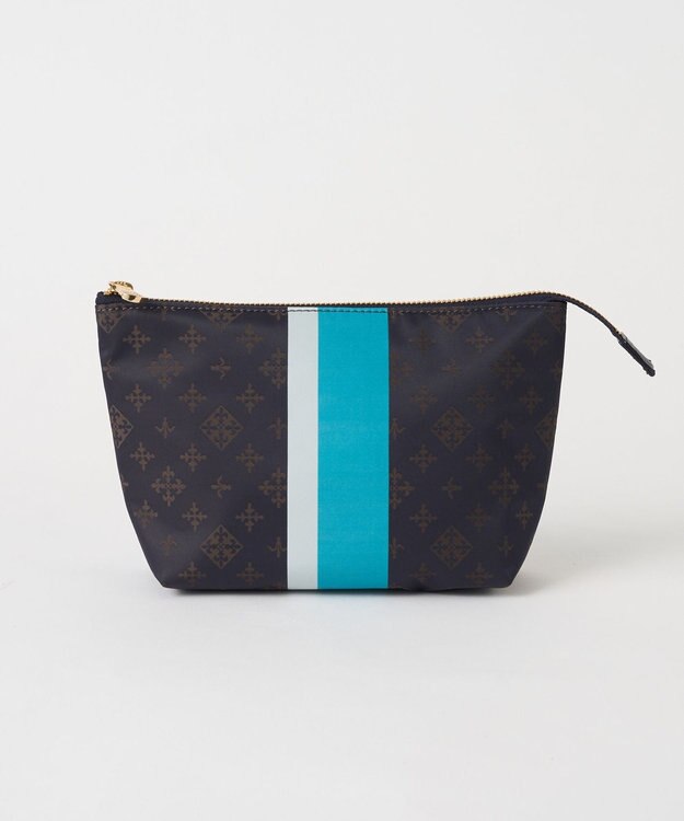 russet ラインプリントポーチ M(Z-226) Purple/BR