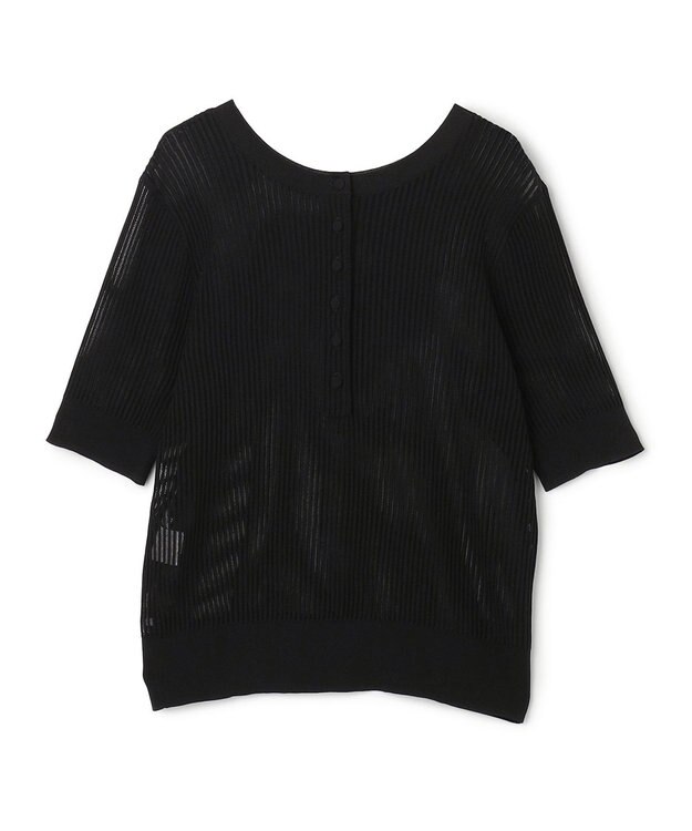 BEIGE， LEPIDO / 前後2WAY シアー編みニット Black
