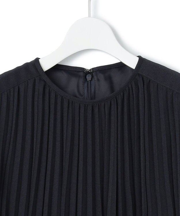 23区 L 【洗える】クリスタルアムンゼン プリーツワンピース ネイビー系