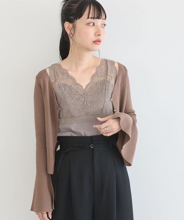 earth music&ecology ２ＷＡＹレースタンクトップ Mocha