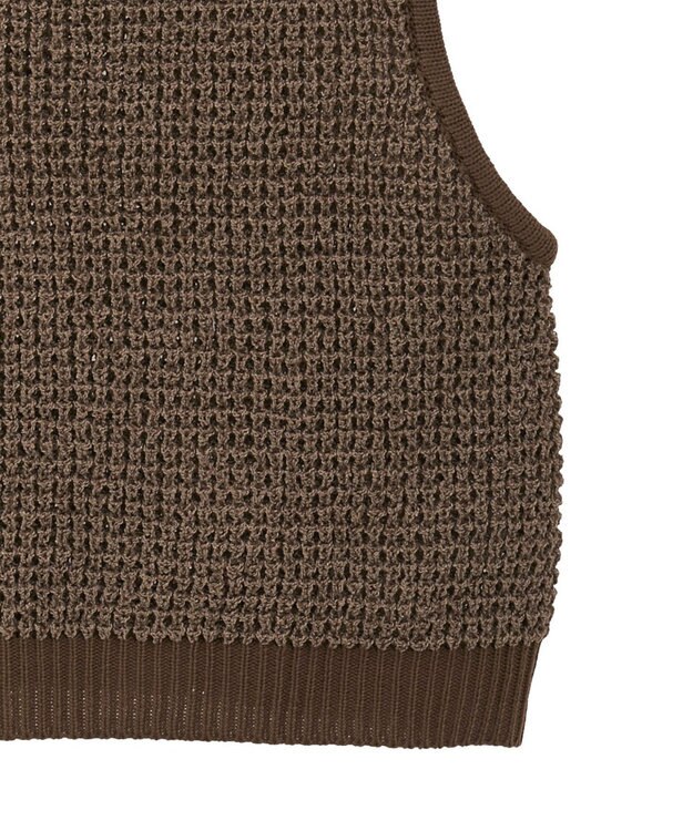 CRAFT STANDARD BOUTIQUE ワッフル編みニットベスト Brown