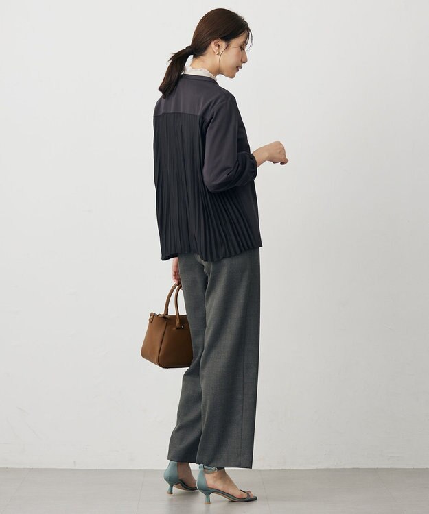 J.PRESS LADIES コンパクトトリコット バックプリーツ カットソー ダークブラウン系