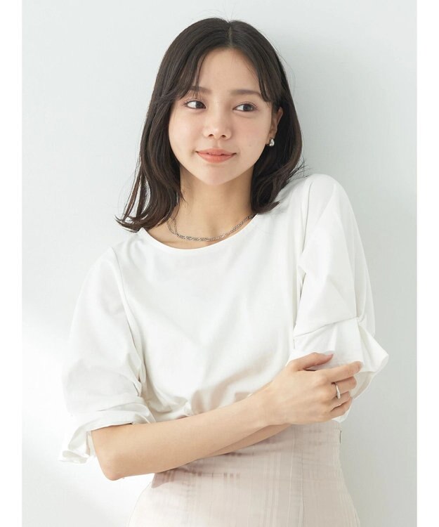 earth music&ecology タックスリーブプルオーバー Ivory