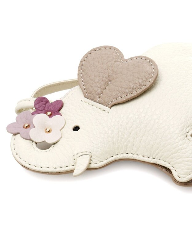 IBIZA アニマーダ　牛革　マルチケース（ゾウ） アイボリー