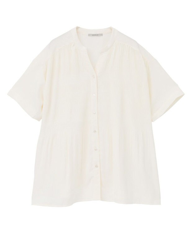 Green Parks マジョリカプリーツスキッパーブラウス Ivory