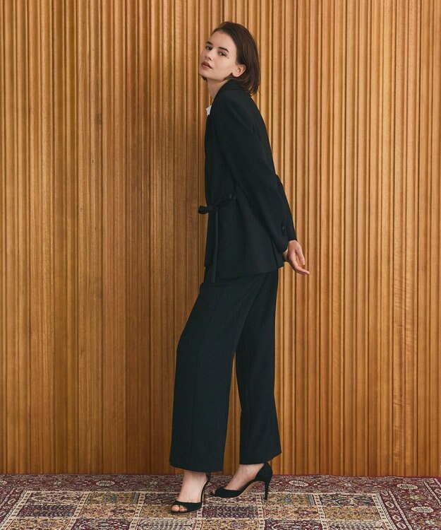 GRACE CONTINENTAL ダブルクロスストレートパンツ ブラック