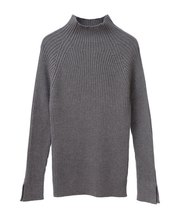 Green Parks ・Ｐｅｔｉｔ　Ｆｌｅｕｒ　ボトルネックリブニット Charcoal Gray