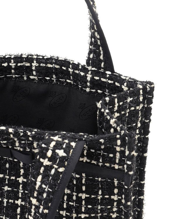 TOCCA 【キャンセル分販売！】【A4サイズ対応】COLOR OF GLORY CUSTOMIZED BAG カスタマイズ トートバッグ ブラックツイード×細リボン