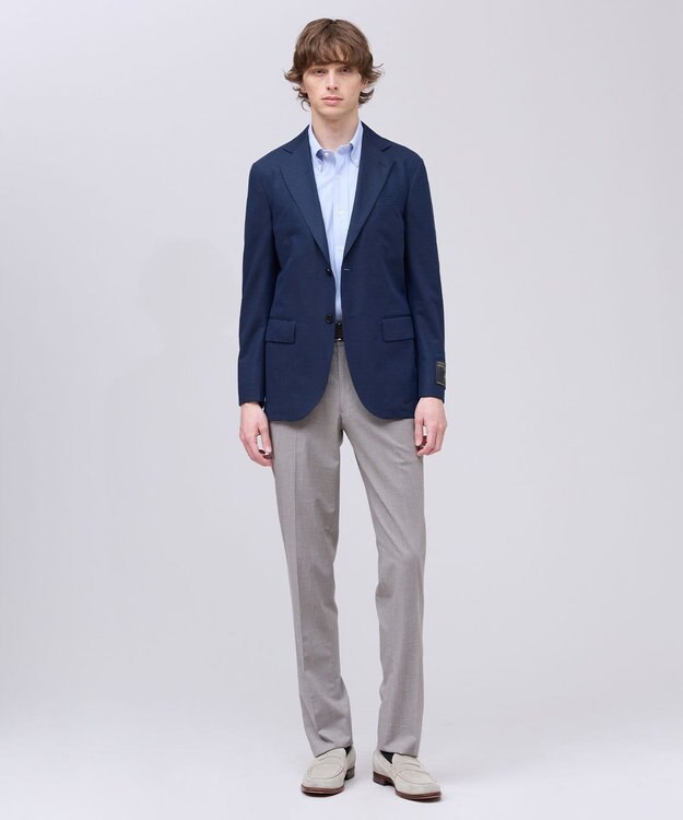 J.PRESS MEN 夏に嬉しい6つの高機能【J.PRESS-POOL WOOL】【セットアップ対応】ジャージーセットアップ ジャケット ネイビー系9