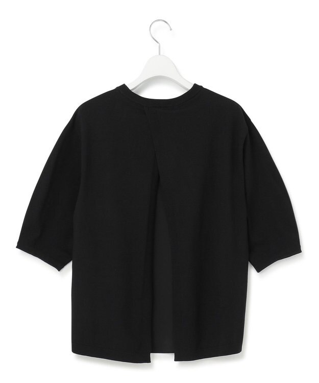 23区 S 【ご好評につきカラー追加/洗える】ヴィスコースストレッチ バックデザイン ニット ブラック系