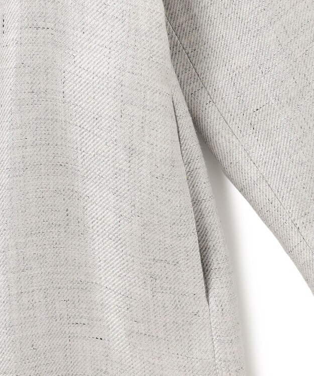 ICB 【日本製】トリアセリネンシャイニーツイル ロングジャケット ライトグレー系