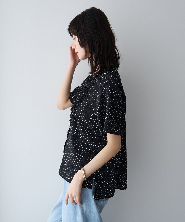 YECCA VECCA フリルデザインブラウス Dot