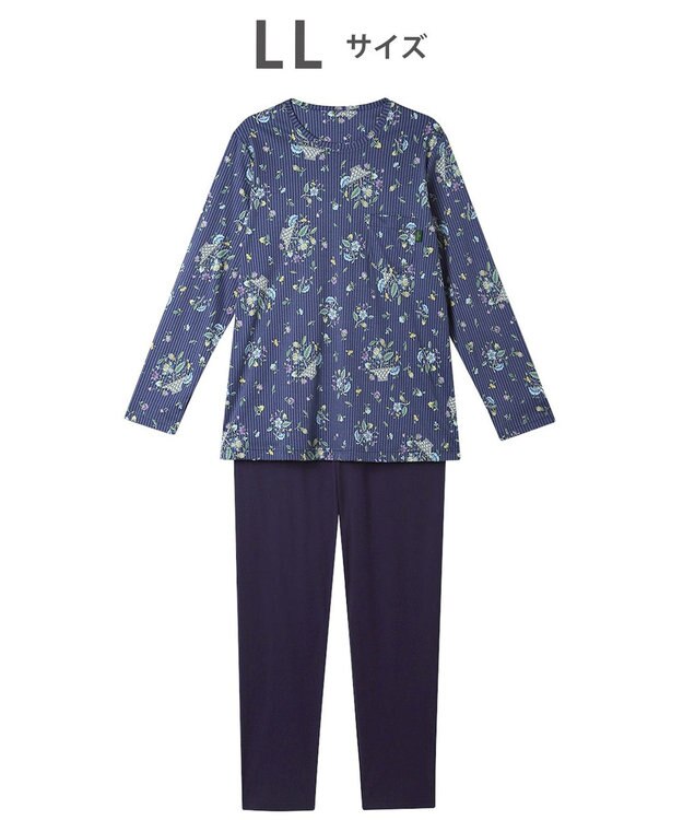 WACOAL パジャマ 長袖 長ズボン 綿100%(本体) スムース素材 ミントン レディース NDX562 /ワコール コン