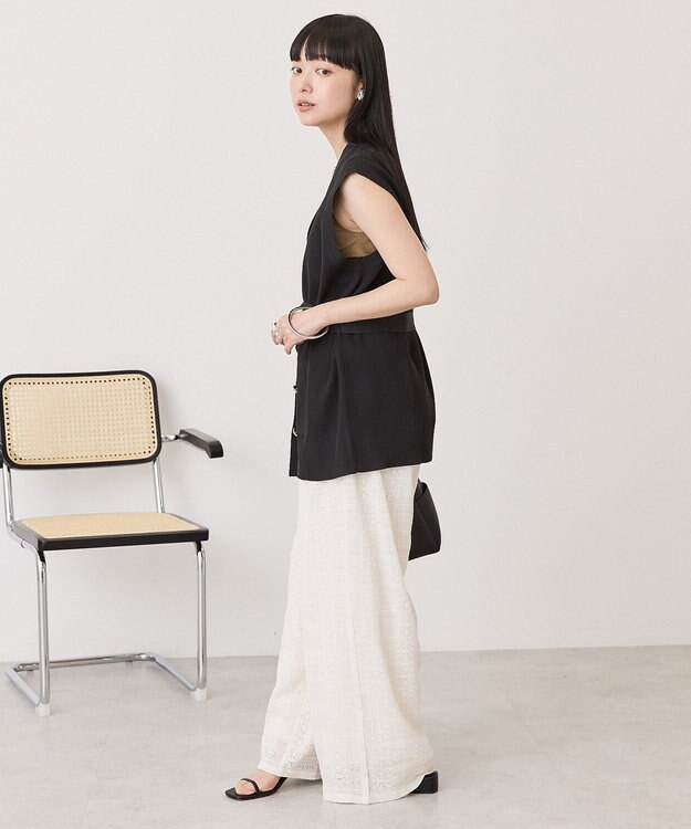 AMERICAN HOLIC 金ボタンニットジレ Black