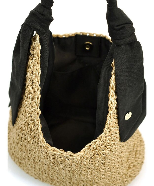 UNBILLION cachecache 下がりリボンワンハンドルトートバッグ ブラック