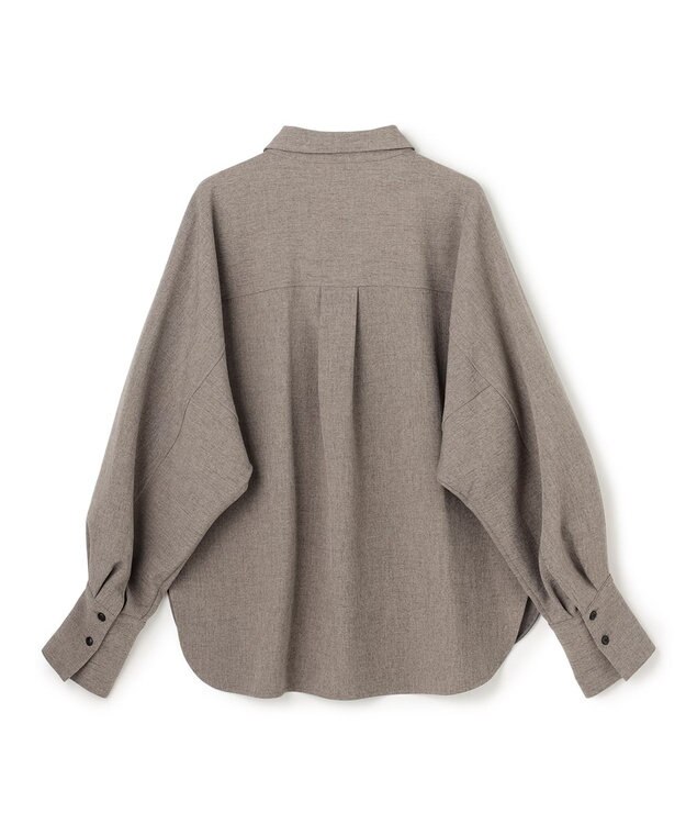 uncrave ウォッシャブルウールライクツイル ドルマンシャツ シャンブレーチャコール