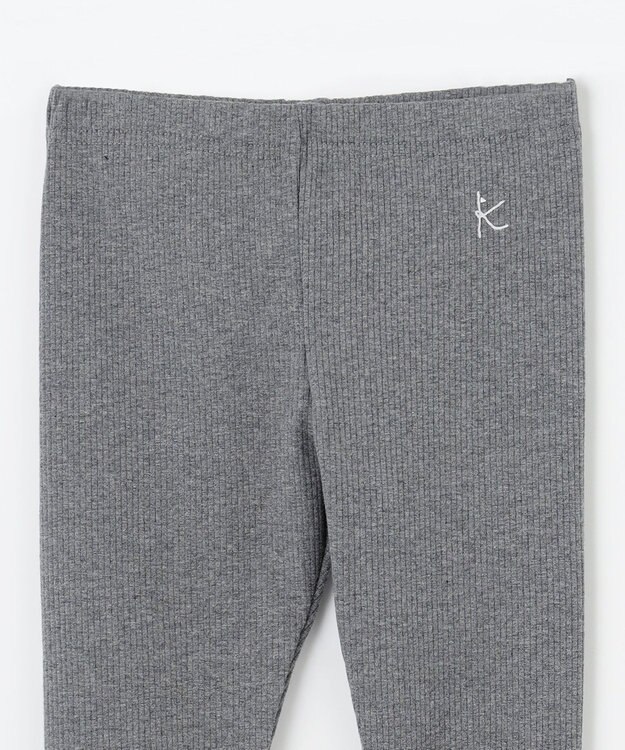 組曲 KIDS 【90-160㎝】【10分丈】テレコフリル レギンス グレー系