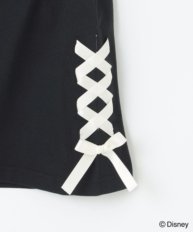 ANY KIDS 【ディズニー/マリー】レースアップ オーバー半袖Tシャツ ブラック