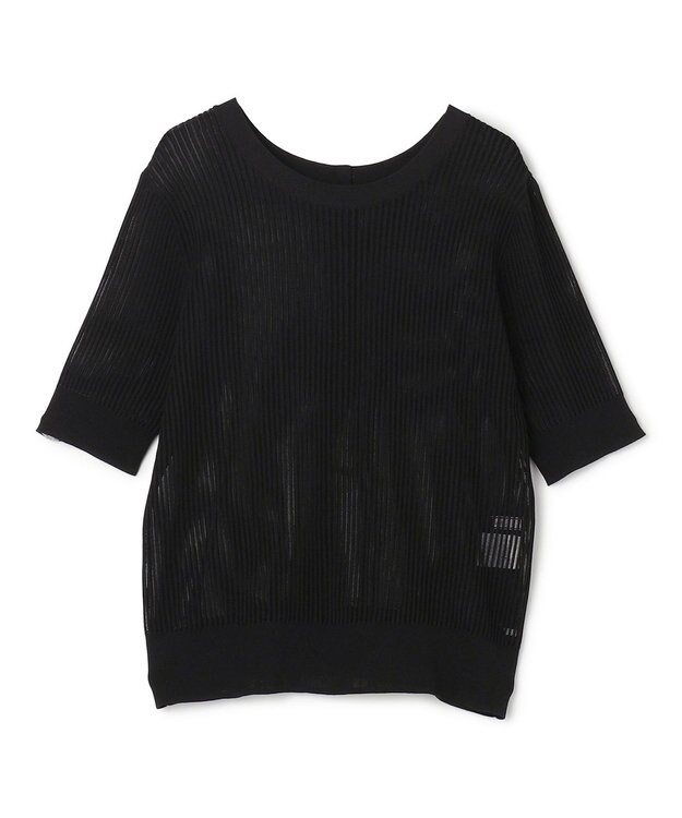 BEIGE， LEPIDO / 前後2WAY シアー編みニット Black