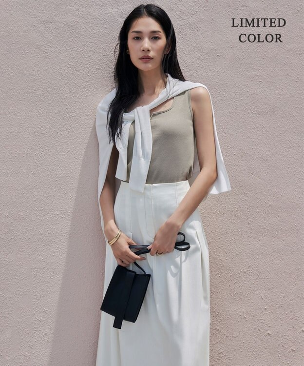 ICB 【新色追加・WEB限定カラーあり・洗える】ブロードステッチリブ タンクトップ モカラメ系［WEB限定］