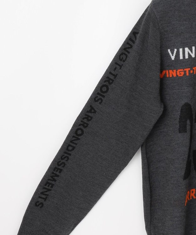 23区GOLF 【WOMEN】ロゴチェックジャガード　クルーネック ニット グレー系